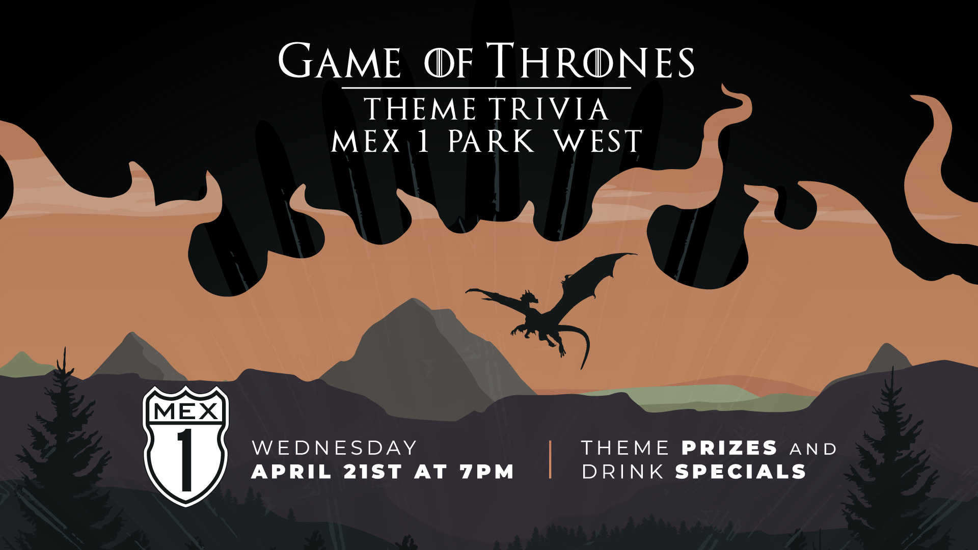Game of Thrones Theme Trivia at Mex 1 Park West on Wednesday, April 21st