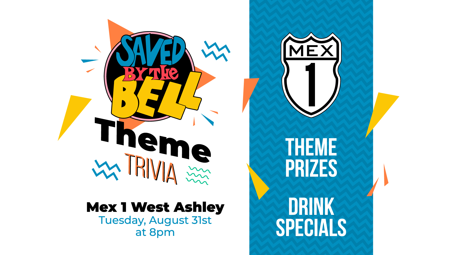 Saved by the Bell theme trivia at Mex 1 West Ashley